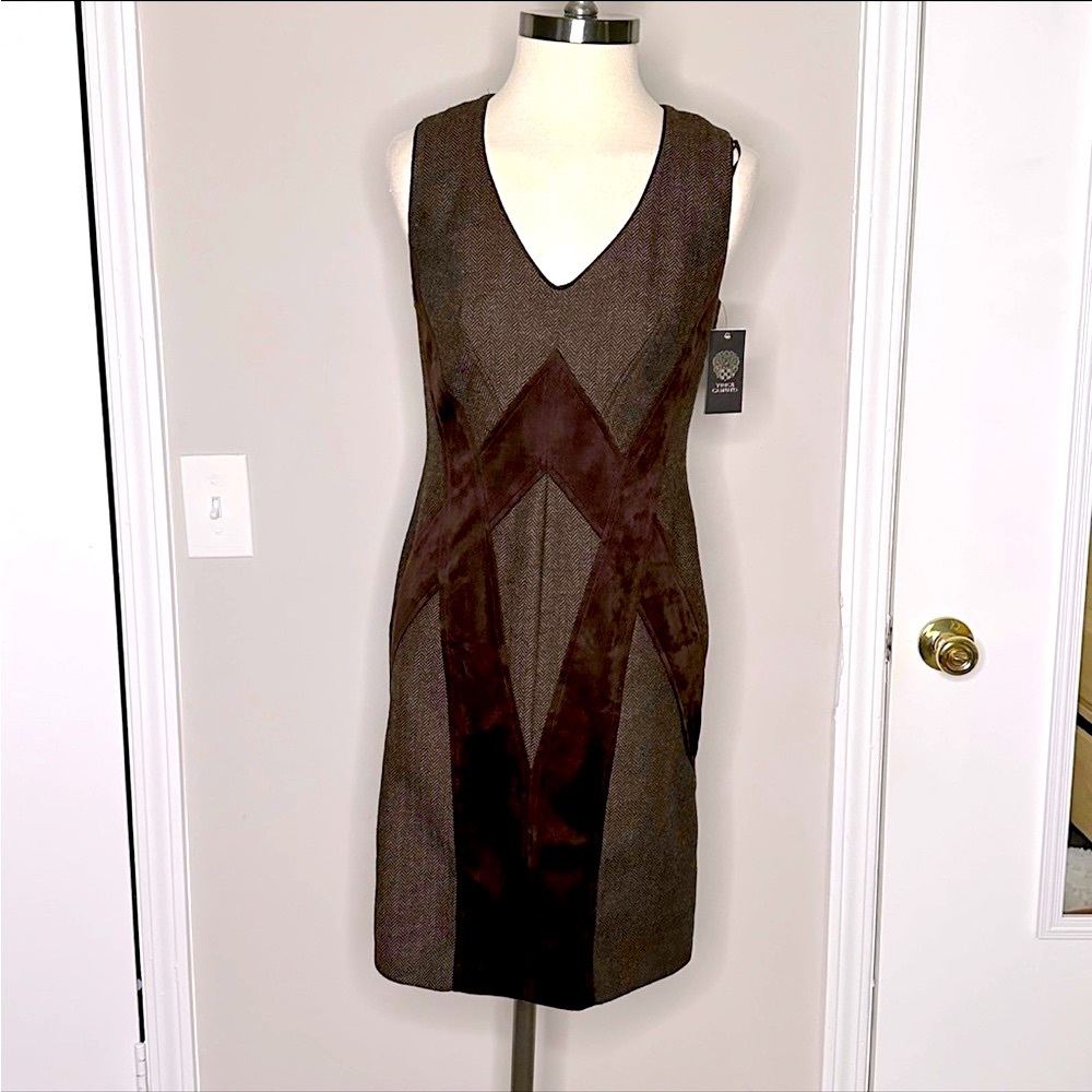 NWT! Vince Camuto Tweed & Suede pencil dress